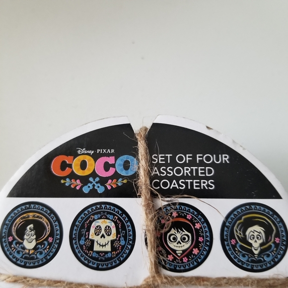 Disney Pixar Coco Movie Stone Colorful Coasters Halloween Skeleton Scary NWT - Picture 2 of 7